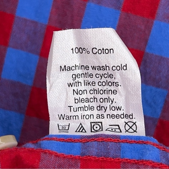 Large J Crew Mens Plaid Shirt Blue Red Cotton Button Front Long Sleeve Preppy - Picture 13 of 13